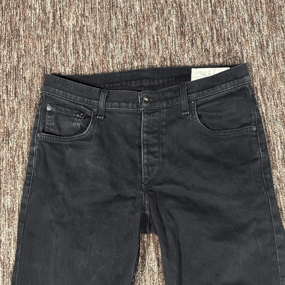 rag & bone slim 2 fit straight leg jeans black size 32 - Picture 3 of 7